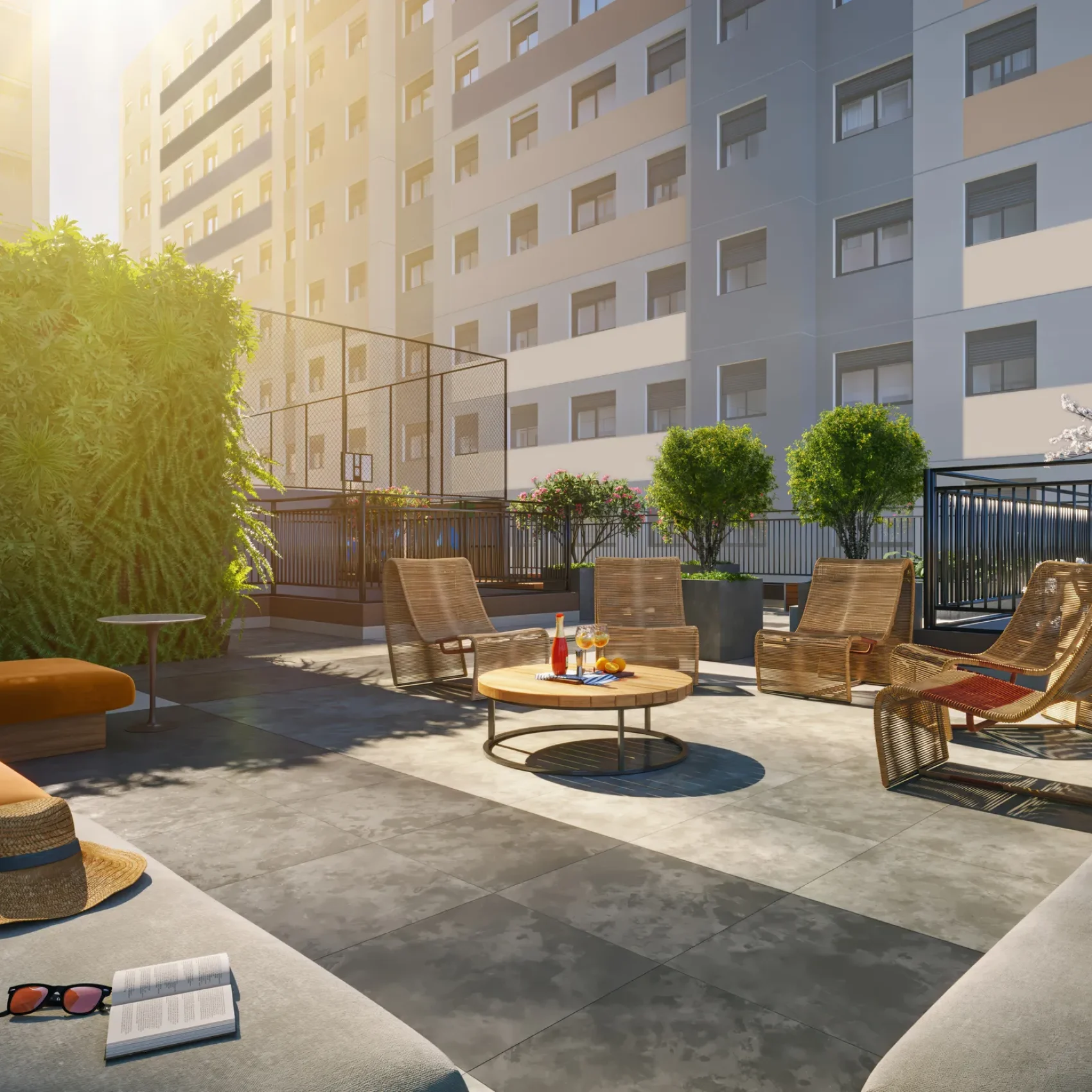 09 - PERSPECTIVA ILUSTRADA DO LOUNGE LAREIRA