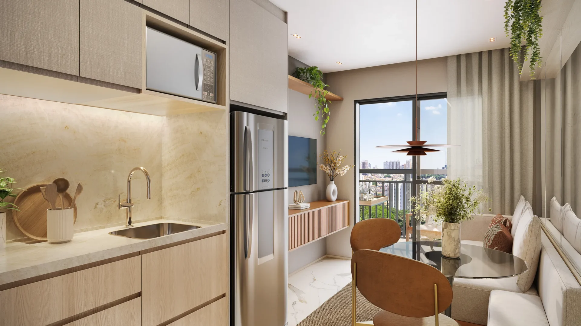 25 - LIVING DO APTO. DE 2 DORMITÓRIOS