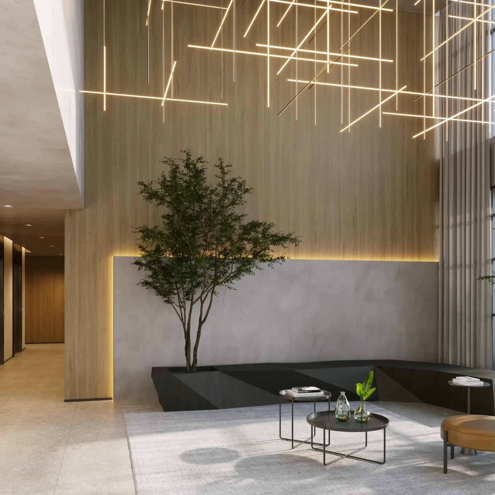 Lobby com pé-direito duplo