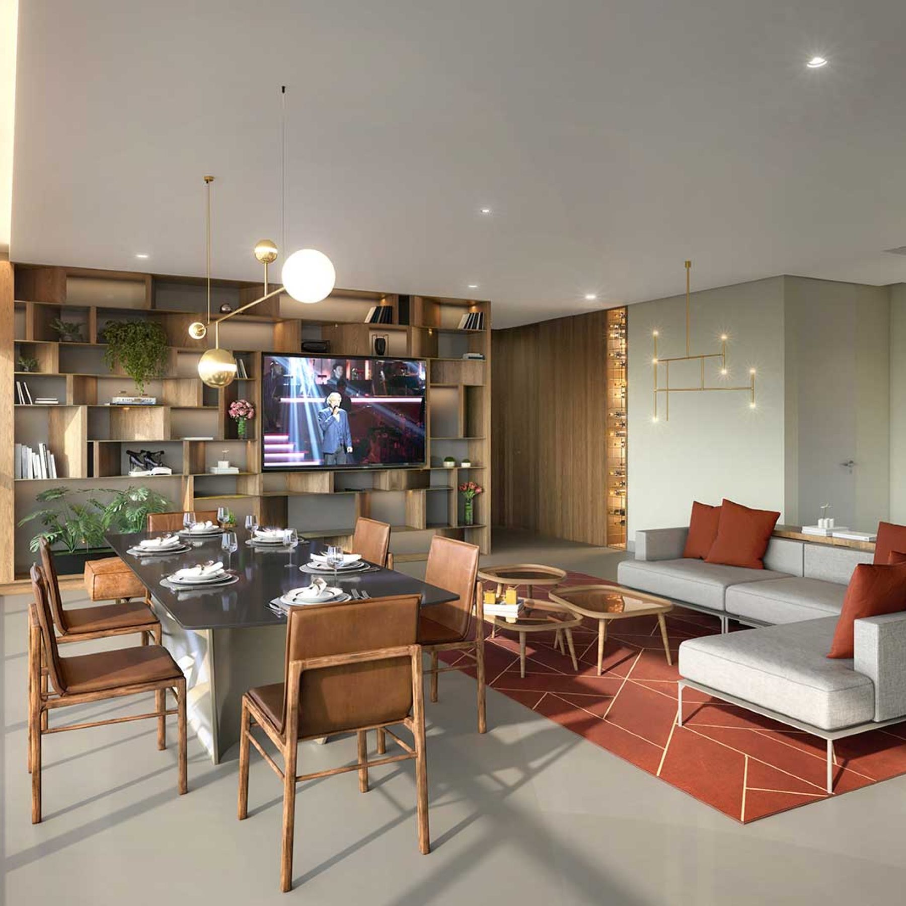 PARQUE GLOBAL │ TORRE REGENT │ LIVING DO APARTAMENTO DE 140M2