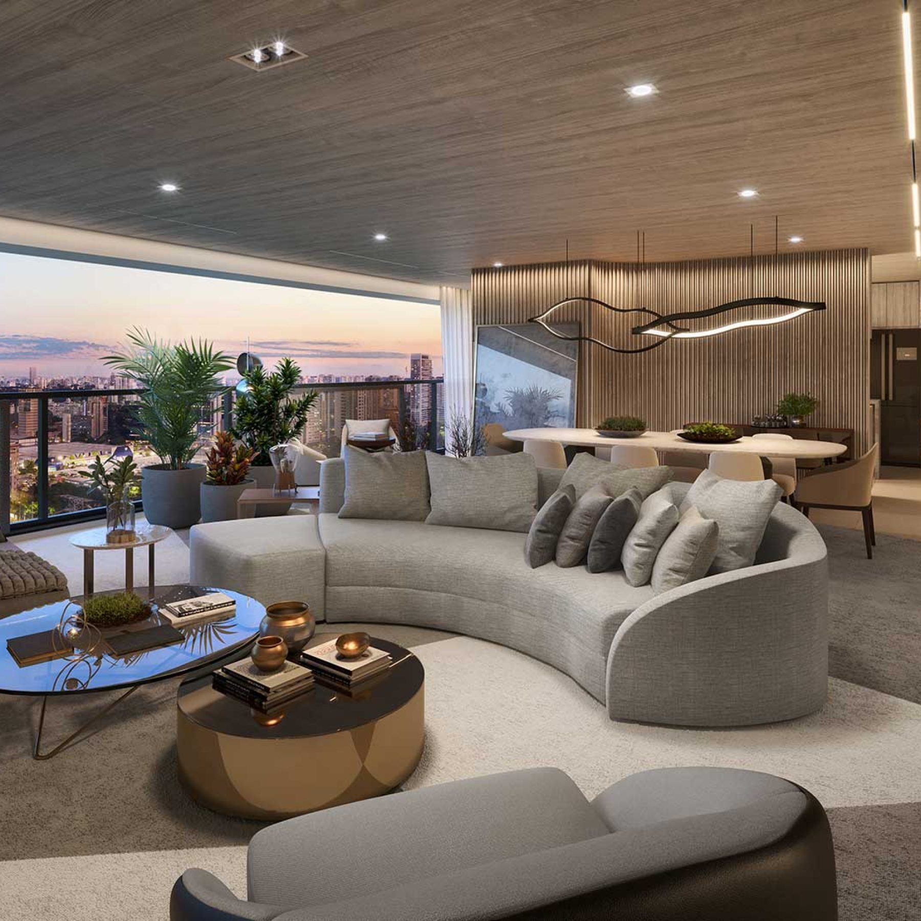 PARQUE GLOBAL │ TORRE REGENT │ LIVING DO APARTAMENTO DE 185M2