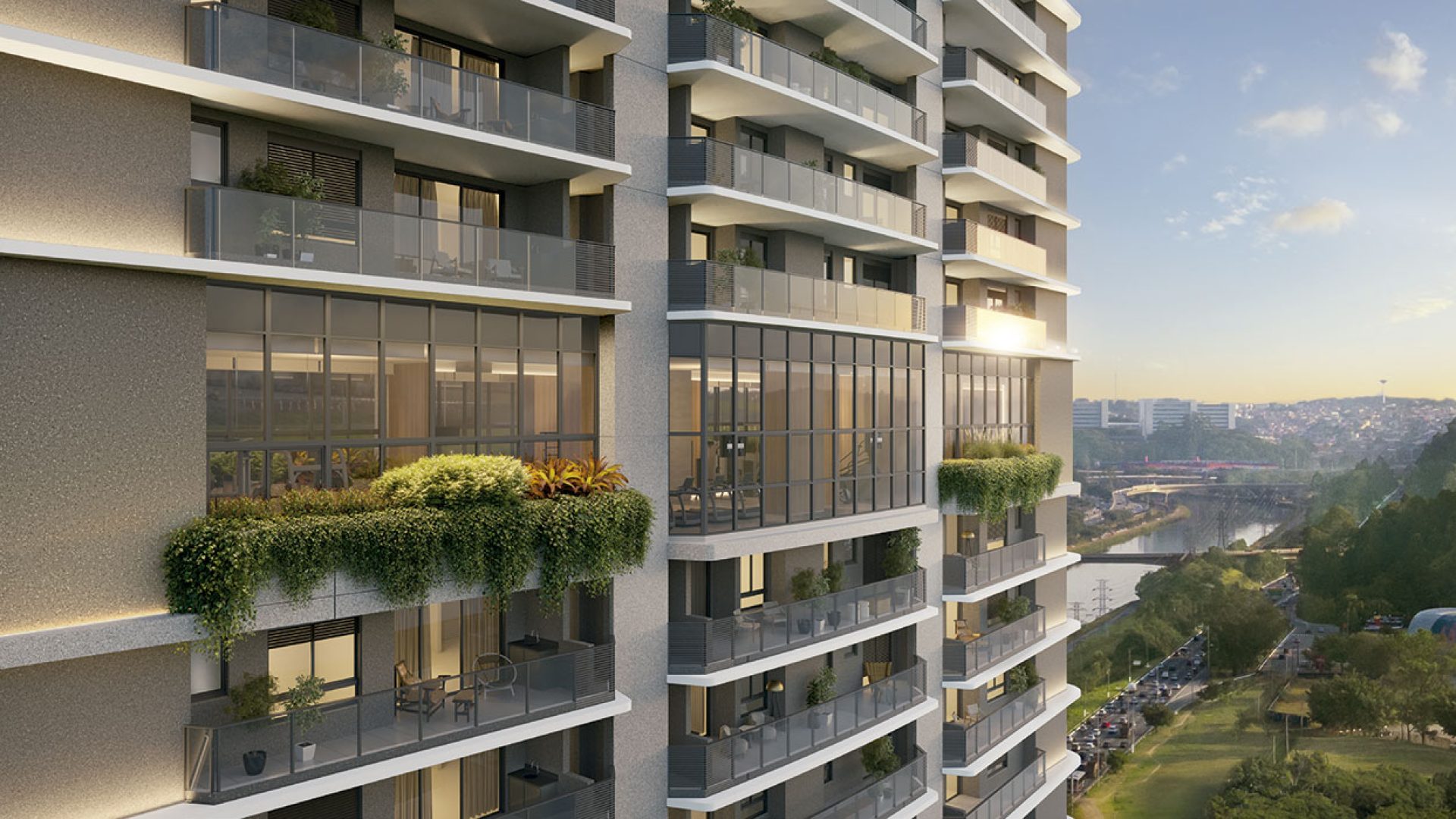 PARQUE GLOBAL │ TORRE RESIDENCE │ DETALHE FACHADA