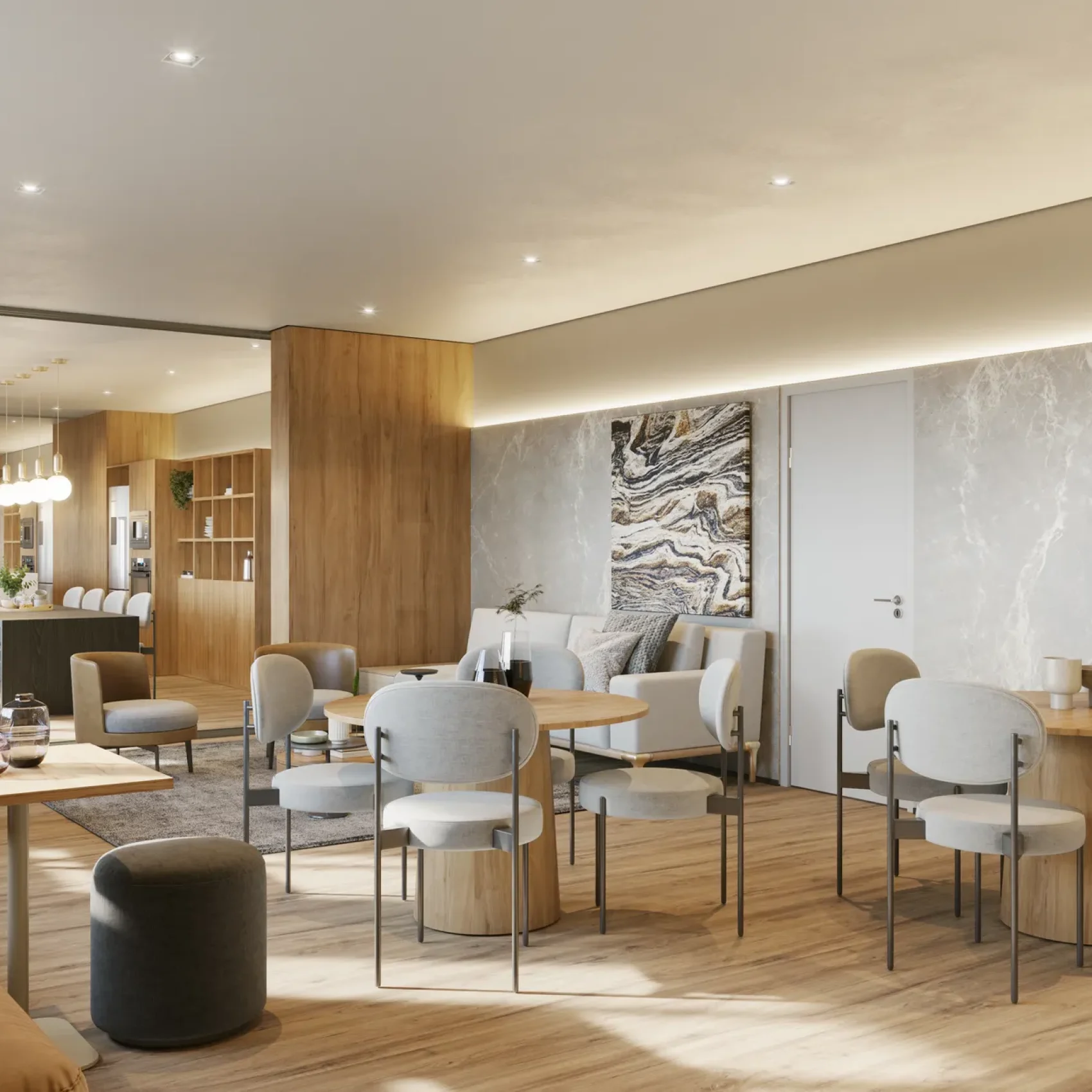 Salão de festas com copa