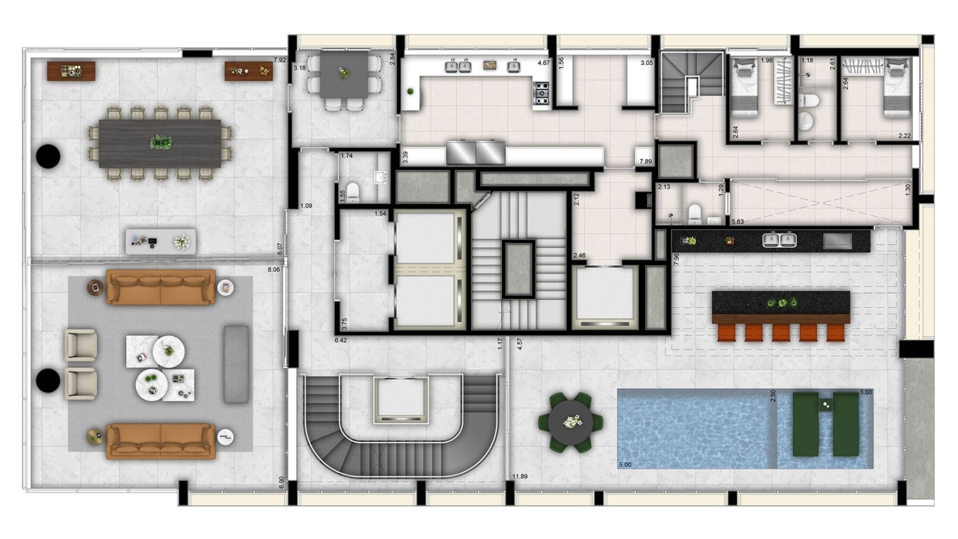 THE FRAME _ 771M _ 4 SUITES _ TRIPLEX INTERMEDIÁRIO